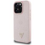 Coque Guess Peony Grained Hot Stamp Triangle MagSafe pour iPhone 16 Pro - Pink – Image 4