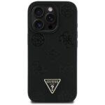 Coque Guess Peony Grained Hot Stamp Triangle MagSafe pour iPhone 16 Pro Max - Black – Image 3