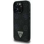 Coque Guess Peony Grained Hot Stamp Triangle MagSafe pour iPhone 16 Pro Max - Black – Image 4