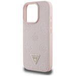 Coque Guess Peony Grained Hot Stamp Triangle MagSafe pour iPhone 16 Pro Max - Pink – Image 6
