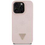 Coque Guess Peony Grained Hot Stamp Triangle MagSafe pour iPhone 16 Pro Max - Pink – Image 3
