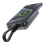 Batterie externe Acefast magnétique sans fil (M12-10000) Ultra-fine, USB-C, 10 000 mAh, 38,7 Wh, charge rapide PD20 W, indicateur LED - Noir – Image 2