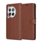 Étui portefeuille Techsuit Leather Folio pour OnePlus 12 - Brown