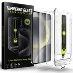 Lot de 2 protections d'écran Techsuit TitanGlass CrystalHD (Compatible avec le déverrouillage par empreinte digitale) pour Samsung Galaxy S25 Plus / S24 Plus - Clear