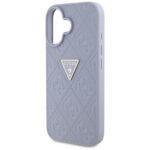 Coque Guess Leather Hot Stamp 4G Pattern Triangle Metal Logo pour iPhone 16 - Light Purple – Image 4