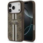 Coque Guess Hardcase 4G Printed Stripes MagSafe pour iPhone 17 Pro - Brown