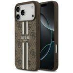 Coque Guess Hardcase 4G Printed Stripes MagSafe pour iPhone 17 Pro Max - Brown