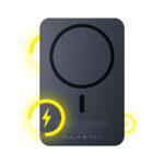 Batterie externe 3mk MagSynergy, Technologie MagSafe/Qi, 22,5 W, 10 000 mAh, affichage numérique - Gris – Image 2