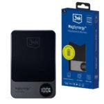 Batterie externe 3mk MagSynergy, Technologie MagSafe/Qi, 22,5 W, 10 000 mAh, affichage numérique - Gris