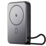 Batterie externe magnétique Acefast M24 10 000 mAh - Charge rapide 22,5 W - Sans fil aimantée - USB-C + câble USB-C + support - LED - Gris métal – Image 4