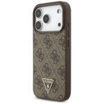 Coque Guess Hardcase 4G Triangle Logo MagSafe avec dragonne de perles pour iPhone 17 Pro - Brown – Image 4