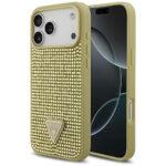 Coque Guess Rhinestone Triangle Logo pour iPhone 17 Pro Max - Gold