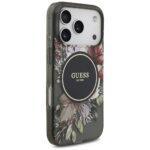 Coque Guess IML Flowers MagSafe avec dragonne de perles pour iPhone 17 Pro - Black – Image 2