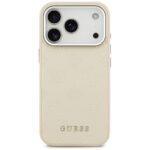Coque Guess Peony Hot Stamp Script MagSafe pour iPhone 17 Pro - Beige – Image 2