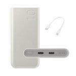 Batterie externe Samsung d'origine (EB-P3400XUEGEU) 2x USB-C, Charge ultra-rapide 25 W, 10000 mAh - Beige – Image 4