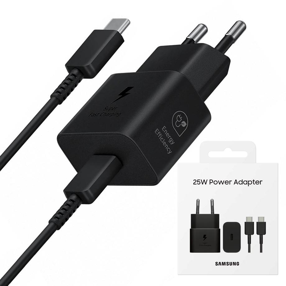 706759 Chargeur mural d'origine Samsung T2510 (EP-T2510XBEGEU) Câble inclus, USB-C, 25 W, Charge ultra-rapide - Noir – Image 1