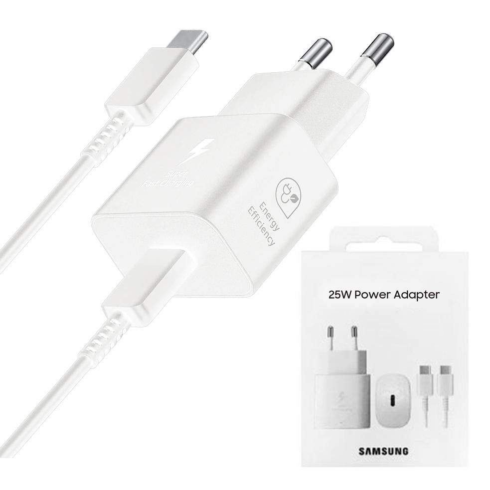 706765 Chargeur mural d'origine Samsung T2510 (EP-T2510XWEGEU) Câble inclus, USB-C, 25 W, Charge ultra-rapide - Blanc – Image 1