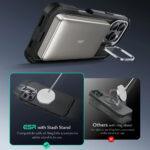 Coque renforcée ESR Cyber Armor Kickstand MagSafe pour iPhone 16 Pro - Black – Image 2
