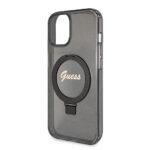 Coque Guess Ring Stand Script Glitter MagSafe pour iPhone 15 - Black – Image 5