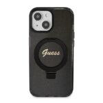 Coque Guess Ring Stand Script Glitter MagSafe pour iPhone 15 - Black – Image 3