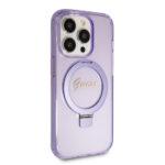 Coque Guess Ring Stand Script Glitter MagSafe pour iPhone 15 Pro - Purple – Image 4