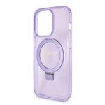 Coque Guess Ring Stand Script Glitter MagSafe pour iPhone 15 Pro - Purple – Image 5