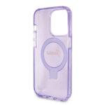 Coque Guess Ring Stand Script Glitter MagSafe pour iPhone 15 Pro - Purple – Image 6