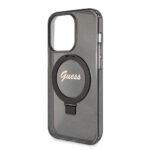Coque Guess Ring Stand Script Glitter MagSafe pour iPhone 15 Pro - Black – Image 5