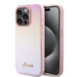 Coque Guess Saffiano Iridescent Script pour iPhone 15 Pro - Pink