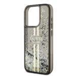 Coque Guess Liquid Glitter Gold Stripes pour iPhone 15 Pro - Black – Image 5