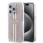 Coque Guess Hardcase IML 4G Gold Stripe pour iPhone 15 Pro - Pink