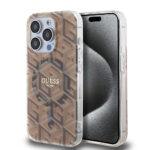 Coque Guess IML GCube MagSafe pour iPhone 15 Pro Max - Brown