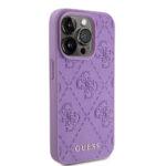Coque Guess Leather 4G Stamped pour iPhone 15 Pro - Light Purple – Image 4