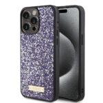Coque Guess Rhinestone Metal Logo pour iPhone 15 Pro - Purple