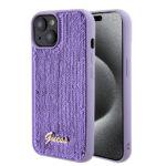 Coque Guess Sequin Script Metal pour iPhone 15 - Purple