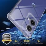 Coque Techsuit Shockproof Clear Silicone pour Motorola Moto G85 - Clear – Image 3