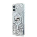 Coque Karl Lagerfeld Glitter Liquid MagSafe à paillettes pour iPhone 16 - Transparent Karl&Choupette Head – Image 2