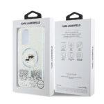 Coque Karl Lagerfeld Glitter Liquid MagSafe à paillettes pour iPhone 16 - Transparent Karl&Choupette Head – Image 6