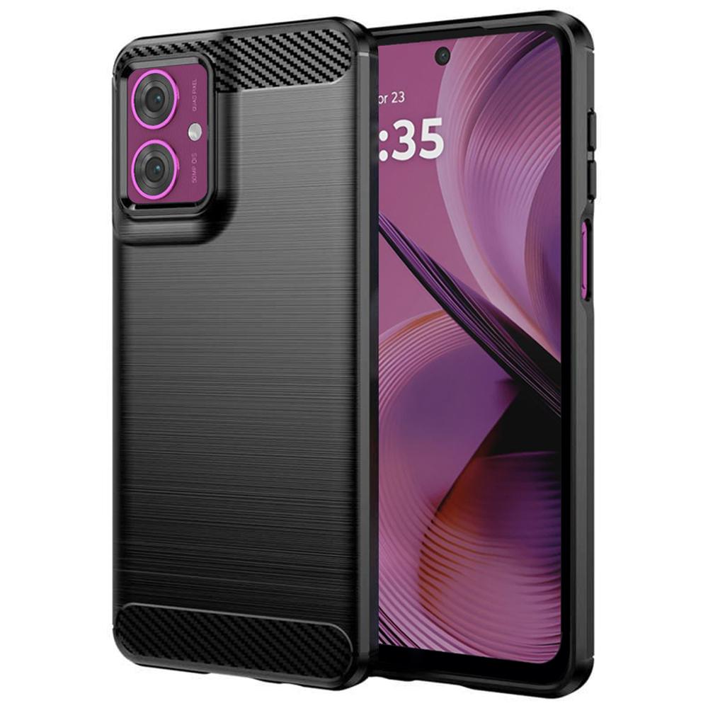 1684915 Coque Techsuit Carbon Silicone pour Motorola Moto G55 - Black – Image 1