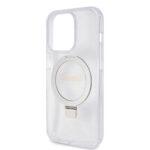 Coque Guess Ring Stand Script Glitter MagSafe pour iPhone 15 Pro - Clear – Image 5