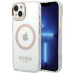 Coque Guess Metal Outline MagSafe pour iPhone 15 Plus - Gold