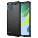 Coque Techsuit Carbon Silicone pour Motorola Moto E13 - Black