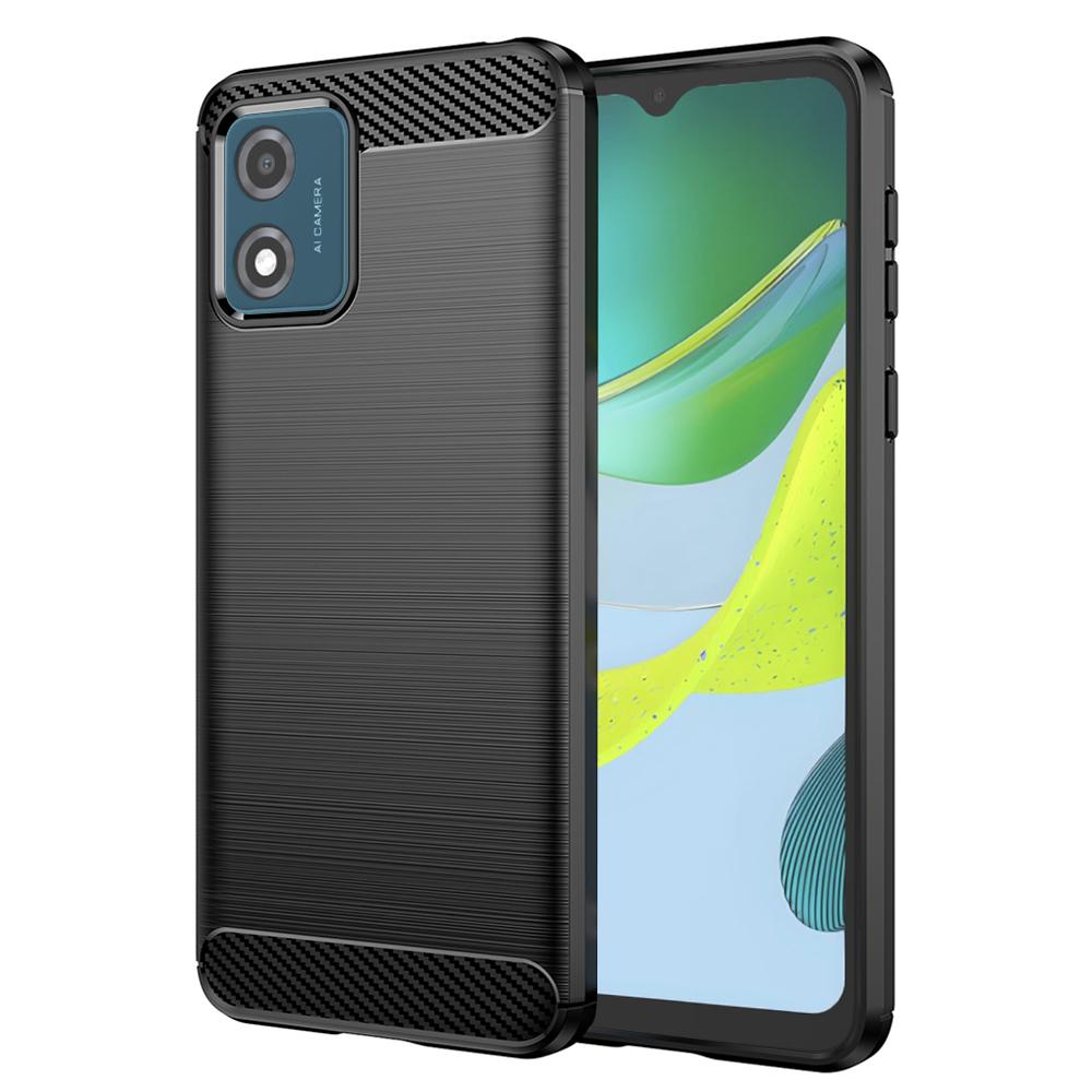 2099941 Coque Techsuit Carbon Silicone pour Motorola Moto E13 - Black – Image 1