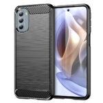 Coque Techsuit Carbon Silicone pour Motorola Moto G31 / Moto G41 - Black