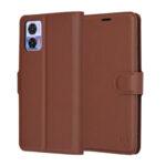 Étui portefeuille Techsuit Leather Folio pour Motorola Edge 30 Neo - Brown