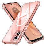 Coque Techsuit Shockproof Clear Silicone MagSafe pour Motorola Moto G04 / Moto G04s / Moto G24 / Moto E14 - Clear