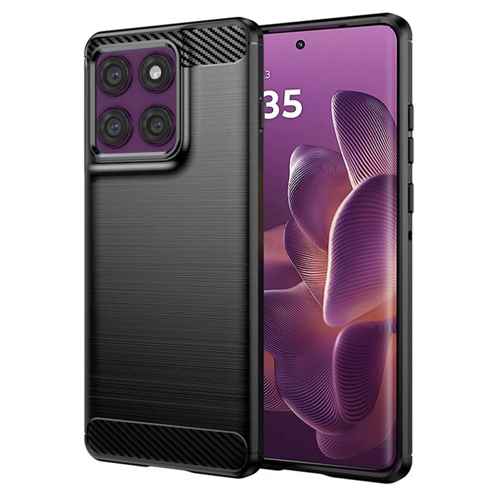 2231749 Coque Techsuit Carbon Silicone pour Motorola Edge 60 Pro - Black – Image 1