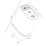 Chargeur secteur Yesido (YC68) USB, Type-C, 20 W, Avec affichage numérique, charge rapide, pour téléphone, tablette   - Black – Image 6