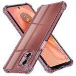 Coque Techsuit Shockproof Clear Silicone pour Motorola Moto G04 / Moto G04s / Moto G24 / Moto E14 - Smoke Black