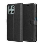 Étui portefeuille Techsuit Leather Folio pour Motorola Moto G56 - Black